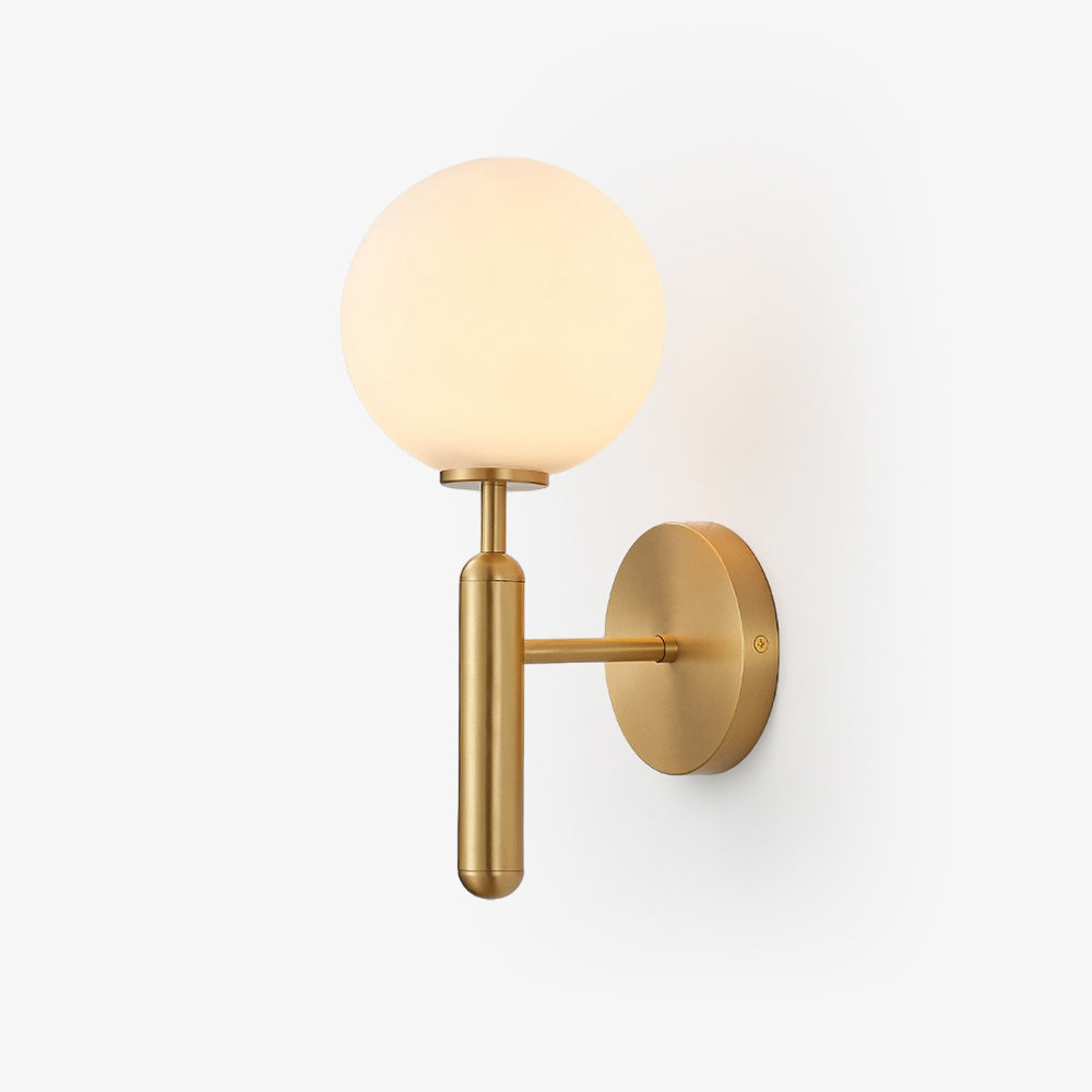 Minimalist Nordic Glass Wall Light Modern Brass Sconce for Bedroom and Living Room