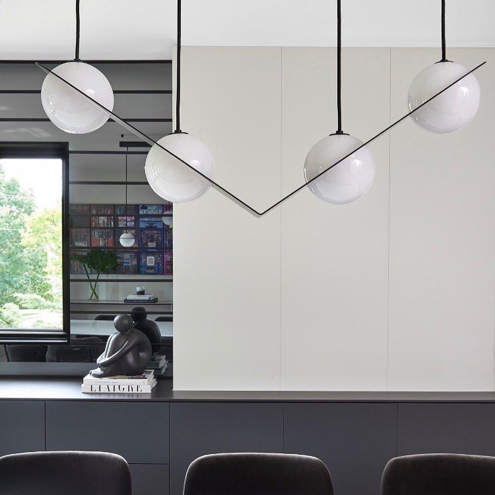 Minimalist Orbion Black Sphere Pendant Light Modern Geometric Glass Droplight