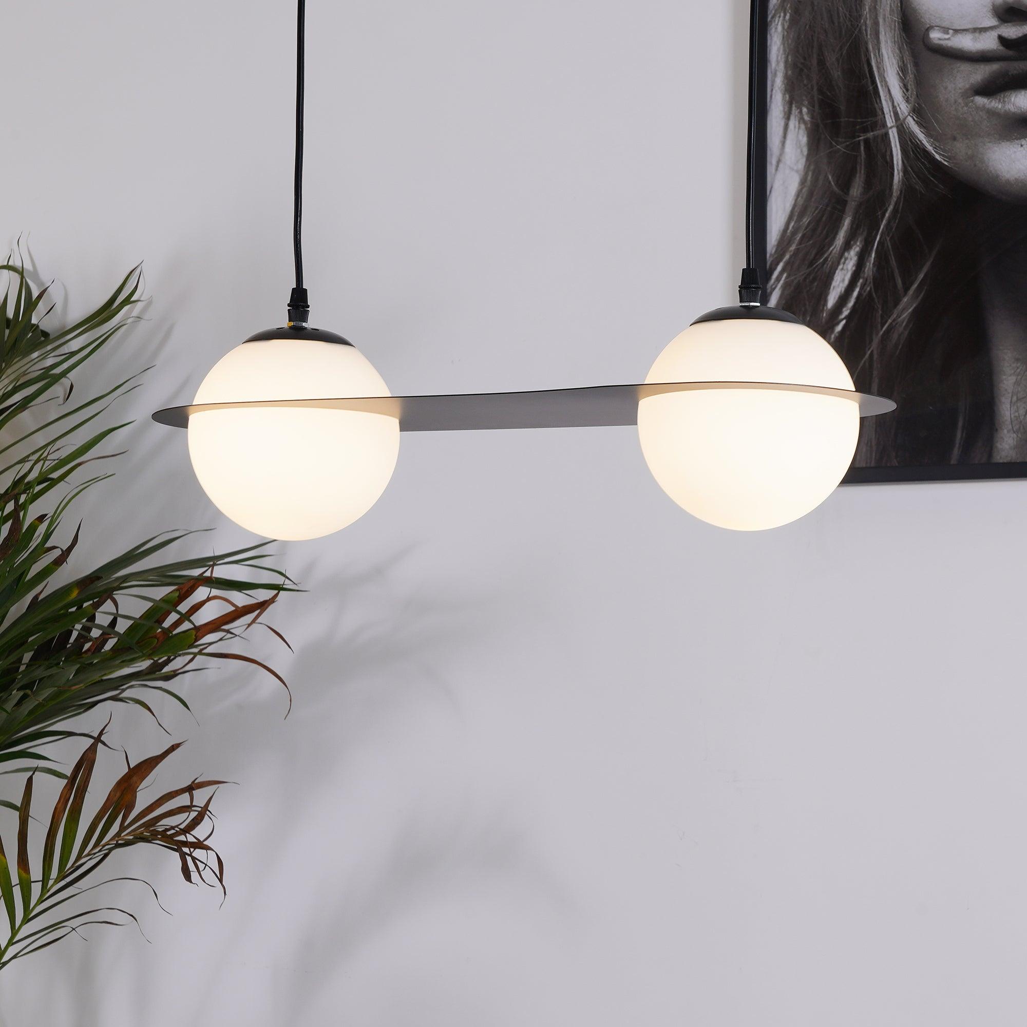 Minimalist Orbion Black Sphere Pendant Light Modern Geometric Glass Droplight