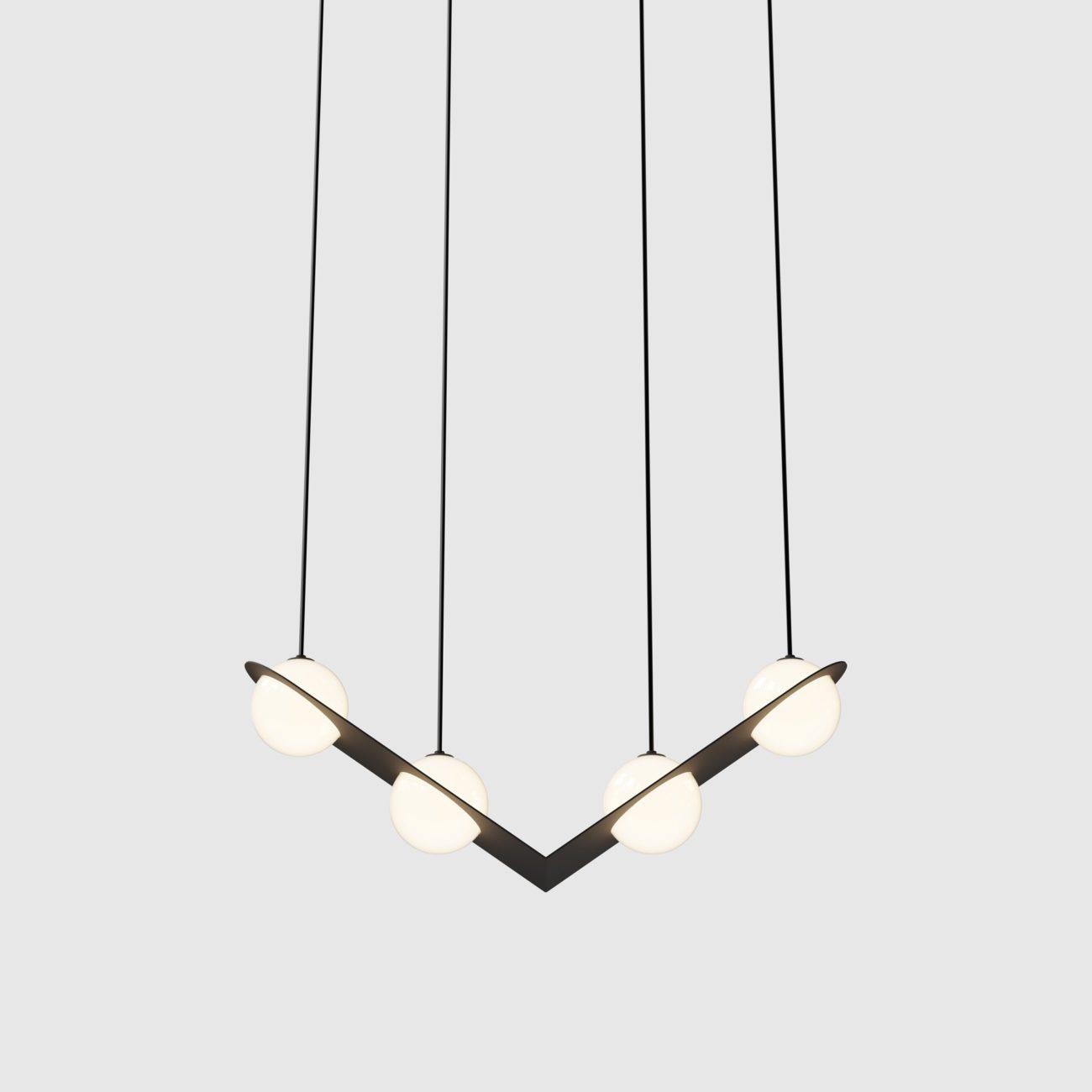 Minimalist Orbion Black Sphere Pendant Light Modern Geometric Glass Droplight