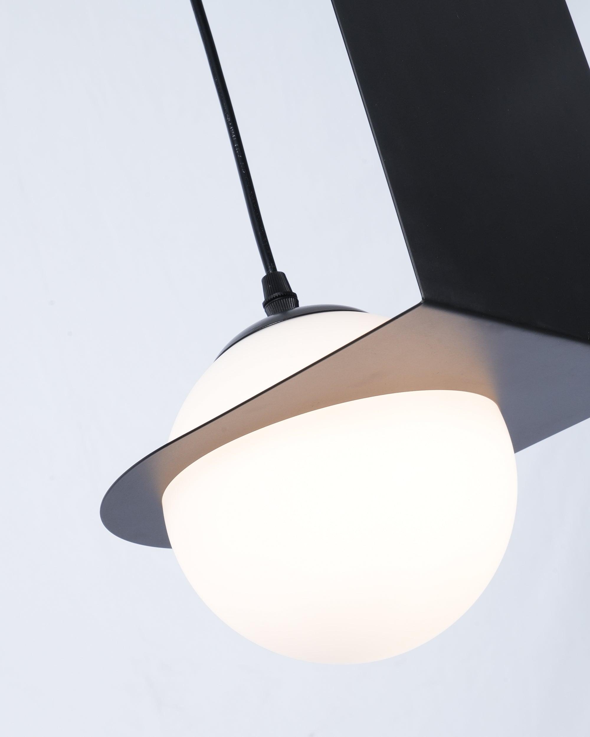 Minimalist Orbion Black Sphere Pendant Light Modern Geometric Glass Droplight