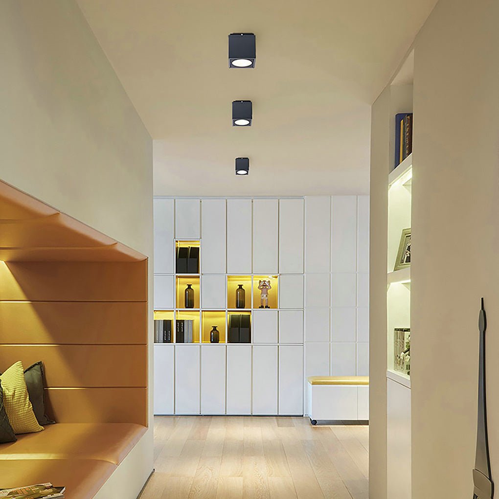 Square Outdoor LED Flush Mount Ceiling Light IP65 Waterproof Exterior Downlight for Villa Balcony