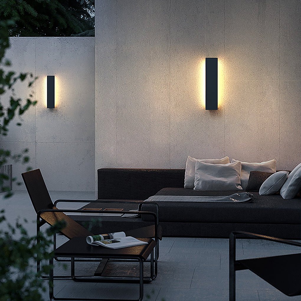 Minimalist Outdoor Waterproof LED Linear Sconce Modern Villa Porch Strip Wall Lamp