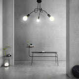 Minimalist Painted Metal Twisted Stem Chandelier Modern Candle Style Pendant Light for Home and Office