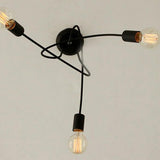 Minimalist Painted Metal Twisted Stem Chandelier Modern Candle Style Pendant Light for Home and Office