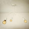 Minimalist Painted Metal Twisted Stem Chandelier Modern Candle Style Pendant Light for Home and Office