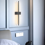 Minimalist Rectangular LED Wall Sconce Modern Acrylic Gold Black Postmodern Bedside Lamp for Living Room