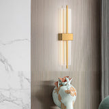 Minimalist Rectangular LED Wall Sconce Modern Acrylic Gold Black Postmodern Bedside Lamp for Living Room