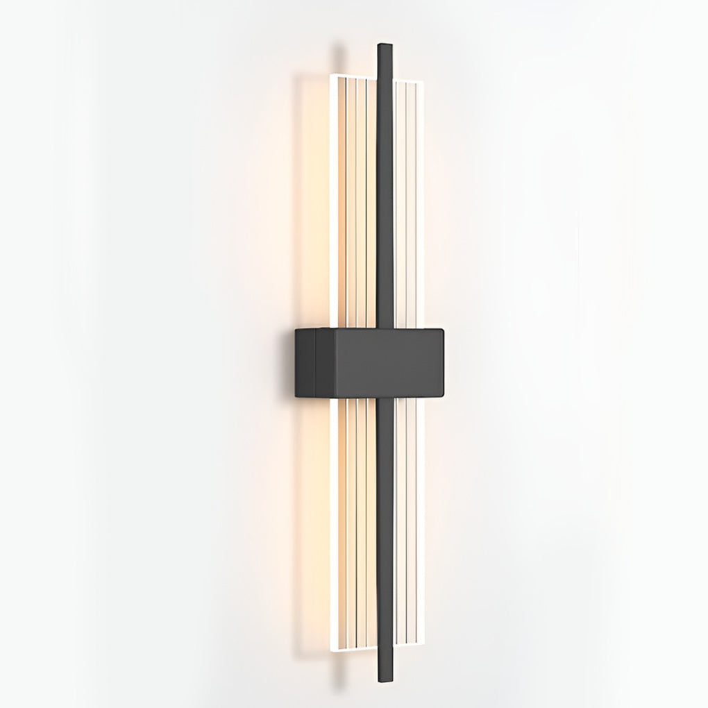 Minimalist Rectangular LED Wall Sconce Modern Acrylic Gold Black Postmodern Bedside Lamp for Living Room