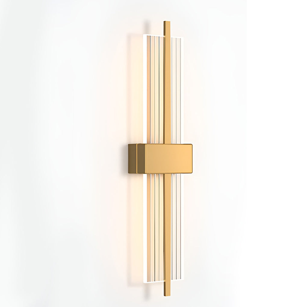 Minimalist Rectangular LED Wall Sconce Modern Acrylic Gold Black Postmodern Bedside Lamp for Living Room