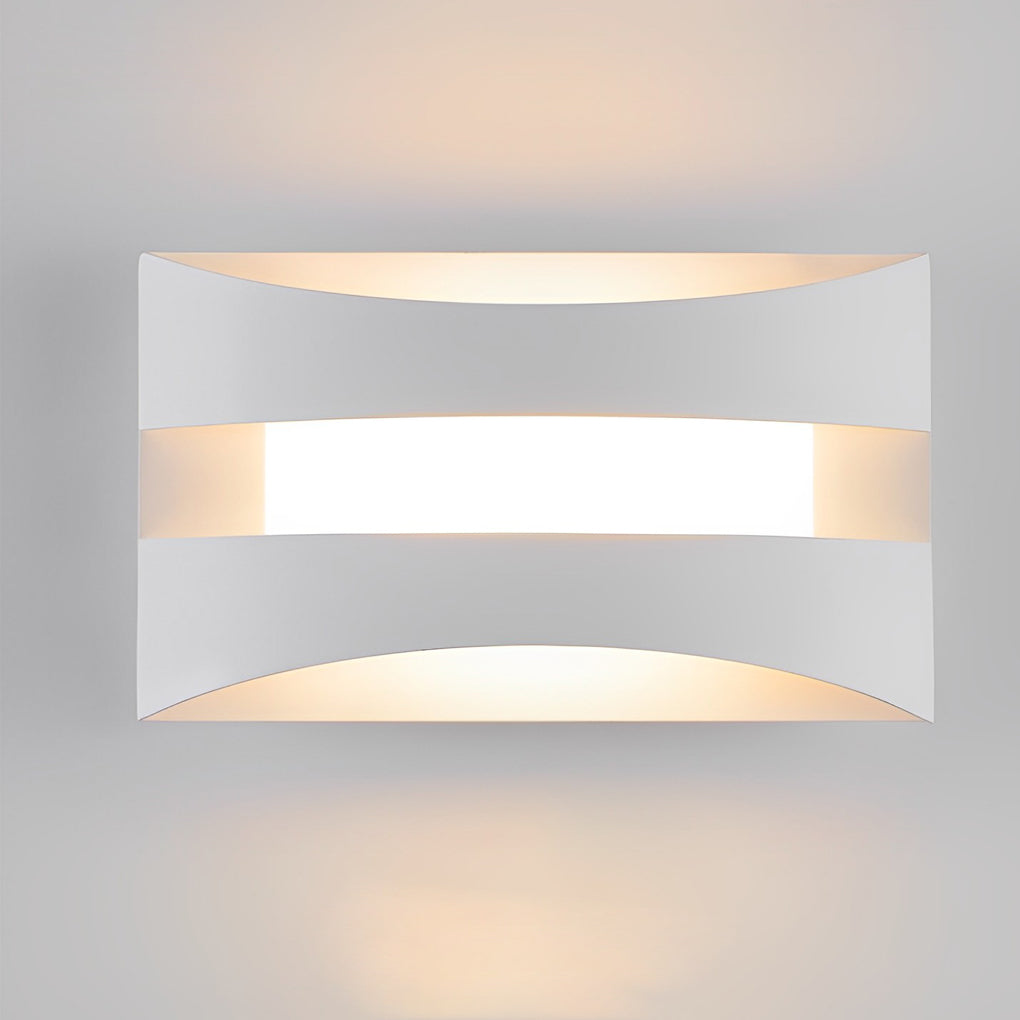 Minimalist Rectangular LED Wall Sconce Modern Nordic Bedside Lighting Fixture White or Brown Finish