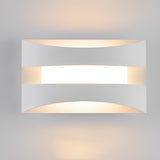Minimalist Rectangular LED Wall Sconce Modern Nordic Bedside Lighting Fixture White or Brown Finish