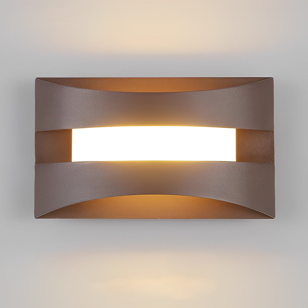 Minimalist Rectangular LED Wall Sconce Modern Nordic Bedside Lighting Fixture White or Brown Finish