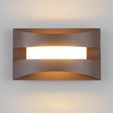 Minimalist Rectangular LED Wall Sconce Modern Nordic Bedside Lighting Fixture White or Brown Finish