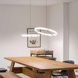 Minimalist Ring Nodes LED Hanging Lamp Adjustable Circular Pendant Fixture for Dining Areas