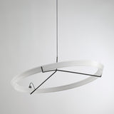 Minimalist Ring Nodes LED Hanging Lamp Adjustable Circular Pendant Fixture for Dining Areas