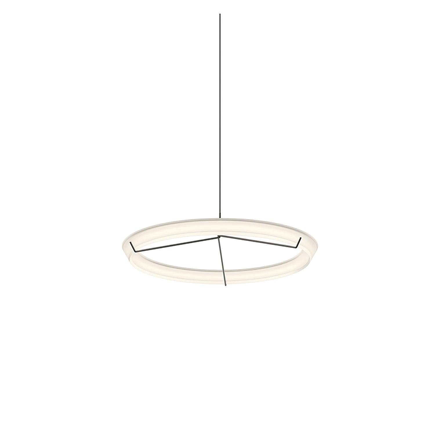 Minimalist Ring Nodes LED Hanging Lamp Adjustable Circular Pendant Fixture for Dining Areas
