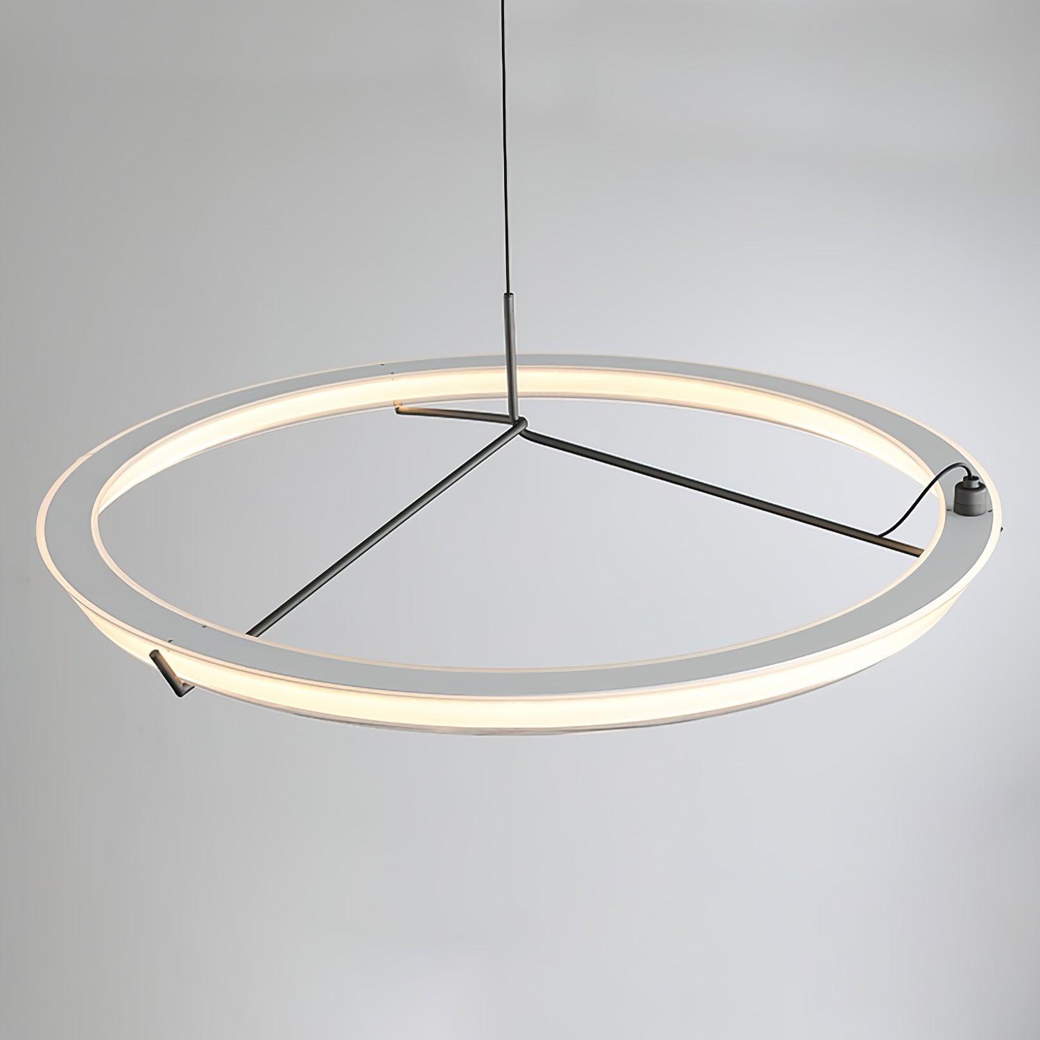 Minimalist Ring Nodes LED Hanging Lamp Adjustable Circular Pendant Fixture for Dining Areas