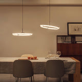 Minimalist Ring Nodes LED Hanging Lamp Adjustable Circular Pendant Fixture for Dining Areas