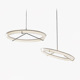 Minimalist Ring Nodes LED Hanging Lamp Adjustable Circular Pendant Fixture for Dining Areas