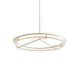 Minimalist Ring Nodes LED Hanging Lamp Adjustable Circular Pendant Fixture for Dining Areas
