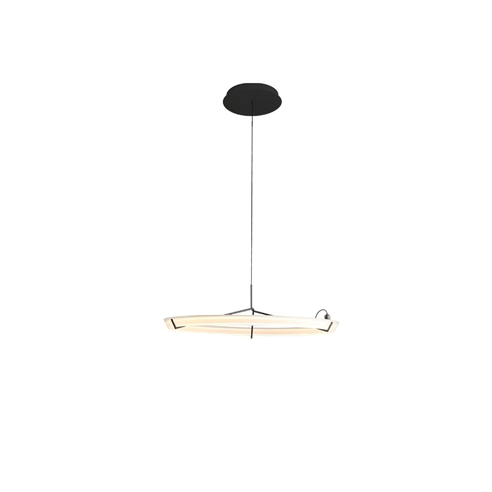 Minimalist Ring Nodes LED Hanging Lamp Adjustable Circular Pendant Fixture for Dining Areas