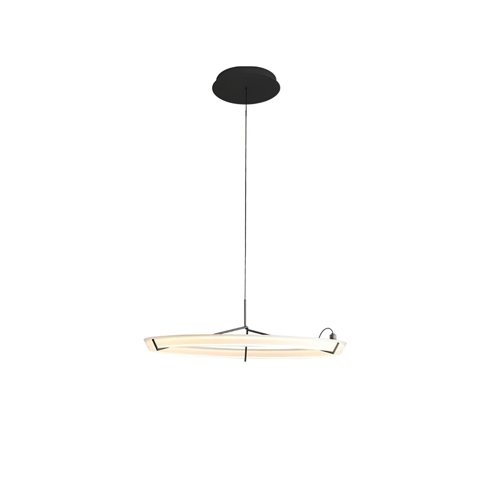 Minimalist Ring Nodes LED Hanging Lamp Adjustable Circular Pendant Fixture for Dining Areas