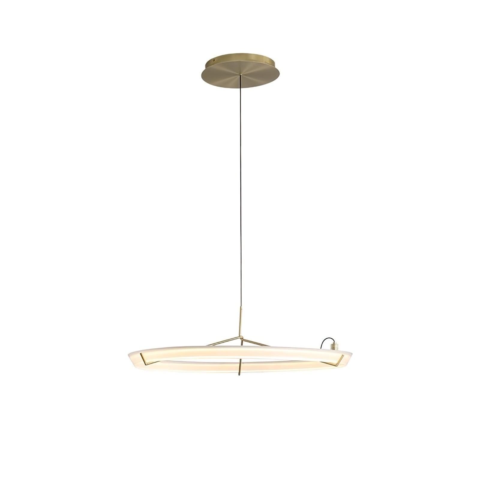 Minimalist Ring Nodes LED Hanging Lamp Adjustable Circular Pendant Fixture for Dining Areas