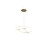 Minimalist Ring Nodes LED Hanging Lamp Adjustable Circular Pendant Fixture for Dining Areas
