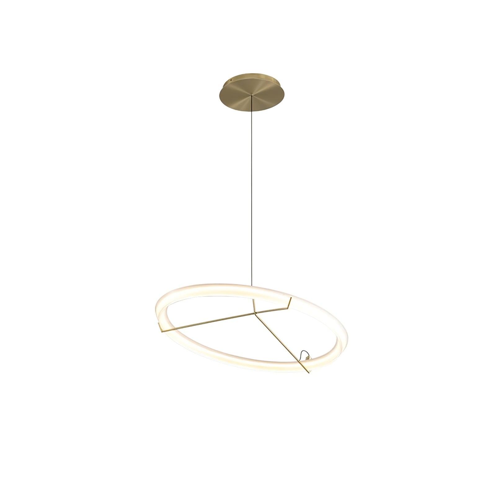Minimalist Ring Nodes LED Hanging Lamp Adjustable Circular Pendant Fixture for Dining Areas