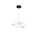 Minimalist Ring Nodes LED Hanging Lamp Adjustable Circular Pendant Fixture for Dining Areas