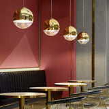 Minimalist Round LED Pendant Chandelier with Glass Globe and Adjustable Wire for Modern Homes
