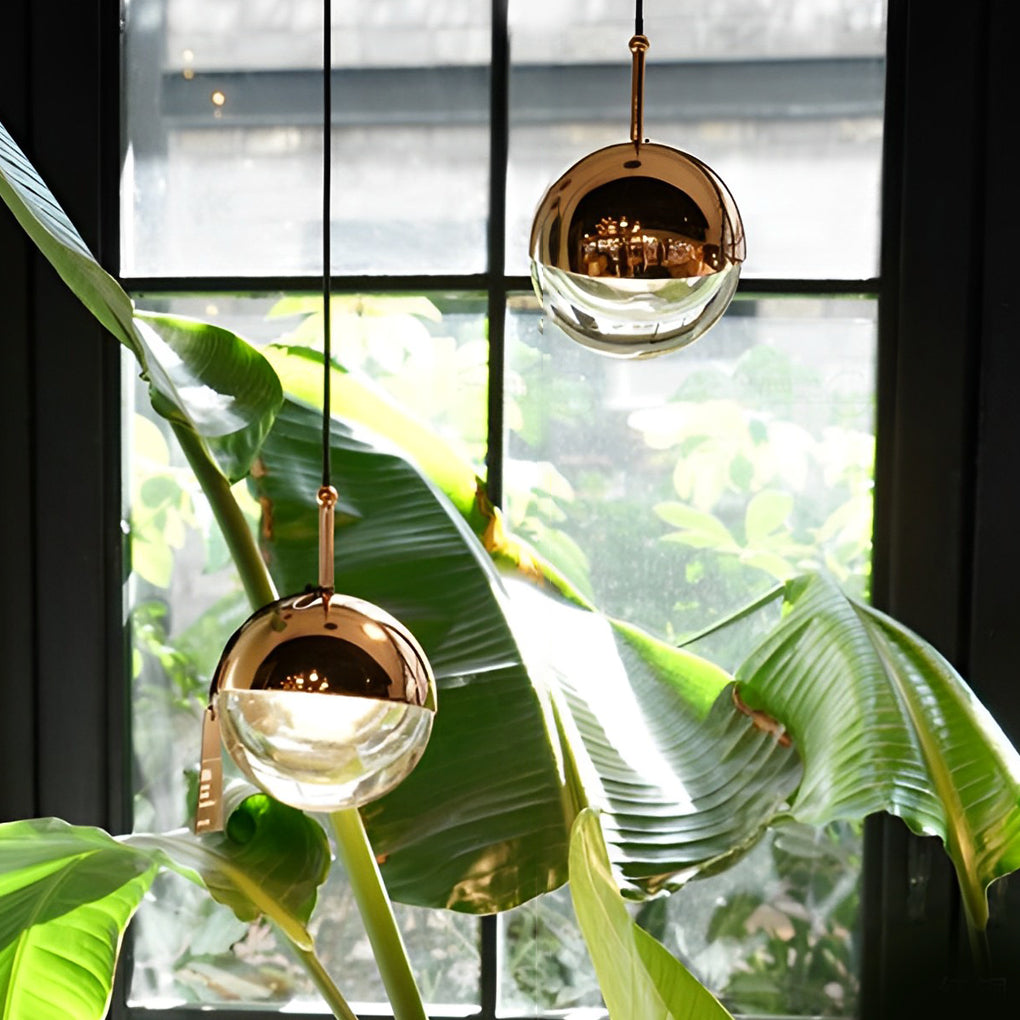 Minimalist Round LED Pendant Chandelier with Glass Globe and Adjustable Wire for Modern Homes