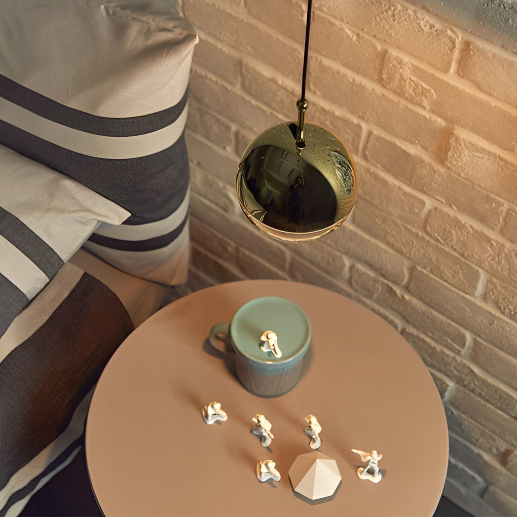 Minimalist Round LED Pendant Chandelier with Glass Globe and Adjustable Wire for Modern Homes