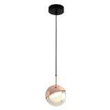 Minimalist Round LED Pendant Chandelier with Glass Globe and Adjustable Wire for Modern Homes