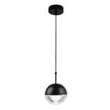 Minimalist Round LED Pendant Chandelier with Glass Globe and Adjustable Wire for Modern Homes