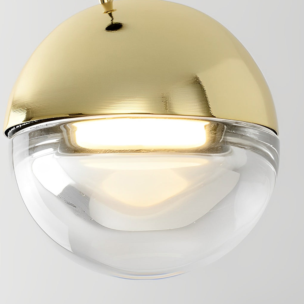 Minimalist Round LED Pendant Chandelier with Glass Globe and Adjustable Wire for Modern Homes