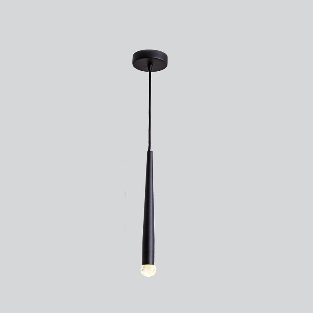 Minimalist Slim Cylinder Metal LED Pendant Light Nordic Style Adjustable Hanging Lamp for Dining Room