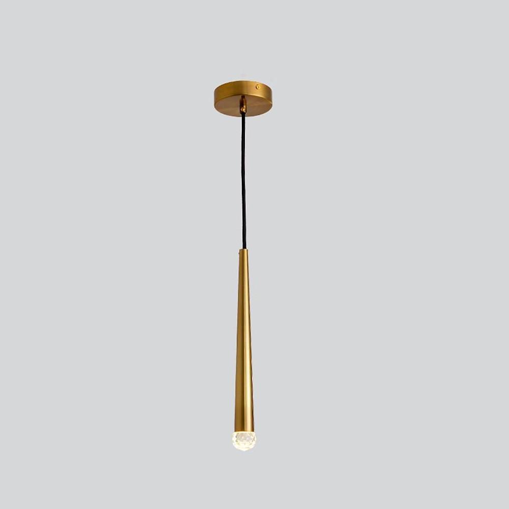 Minimalist Slim Cylinder Metal LED Pendant Light Nordic Style Adjustable Hanging Lamp for Dining Room