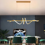 Minimalist Strip LED Kitchen Island Pendant Light Dimmable Nordic Dining Room Hanging Lamp