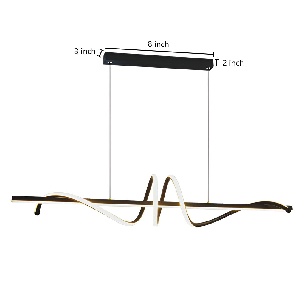 Minimalist Strip LED Kitchen Island Pendant Light Dimmable Nordic Dining Room Hanging Lamp