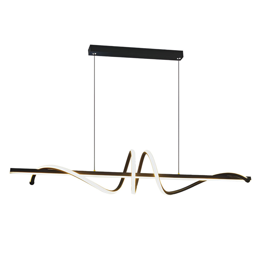 Minimalist Strip LED Kitchen Island Pendant Light Dimmable Nordic Dining Room Hanging Lamp