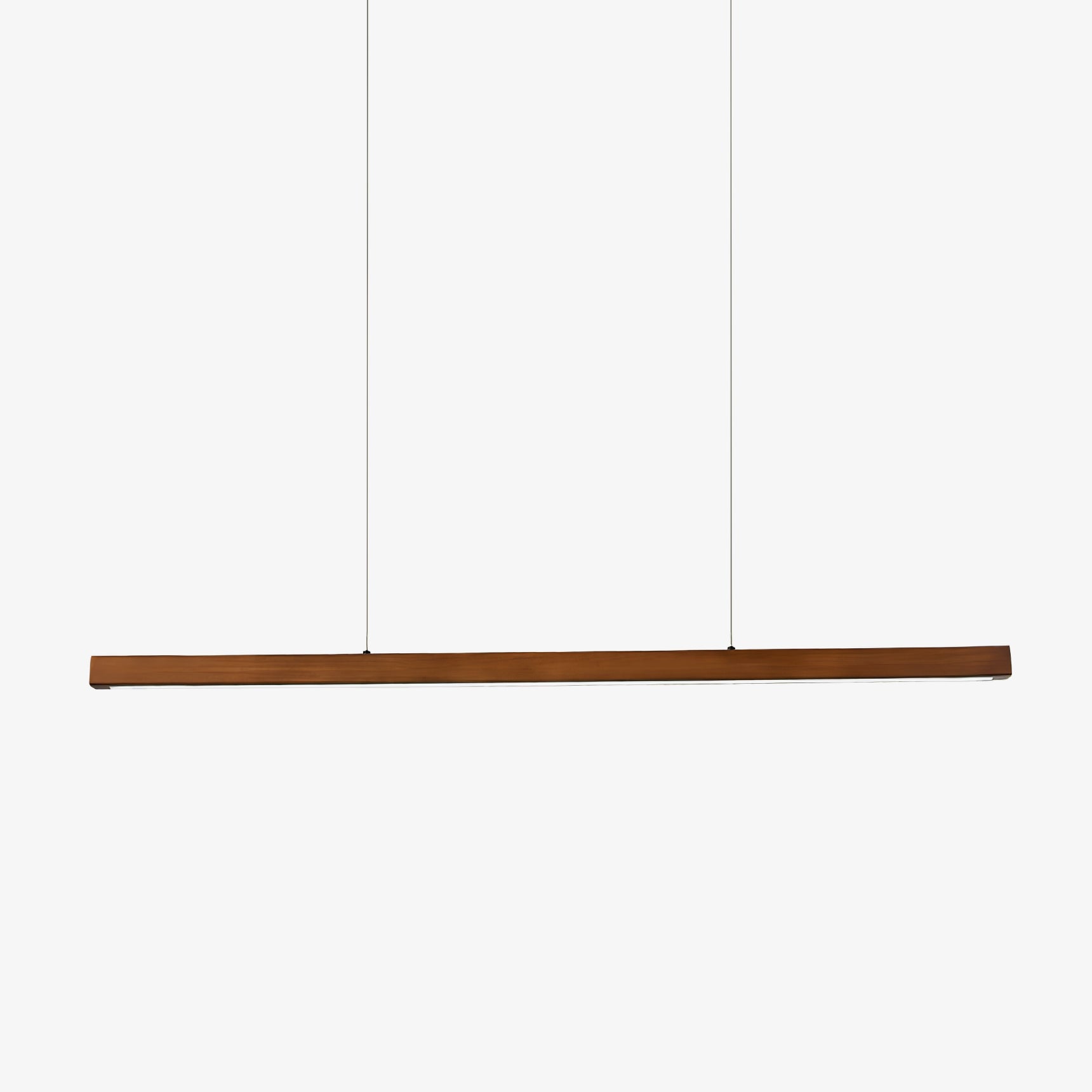 Minimalist Walnut Wood Linear Hanging Light Bar for Office and Dining Area