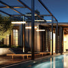 Modern Gray Waterproof Outdoor LED Chandelier for Patio Garden and Courtyard Aisle Lighting