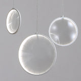 Minimalist White Focus LED Pendant Light Dimmable Ring Chandelier with 3 6 or 9 Lights for High Ceiling