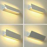 Minimalist White LED Strip Wall Lamp with 270 Degree Adjustable Rotation for Modern Interior