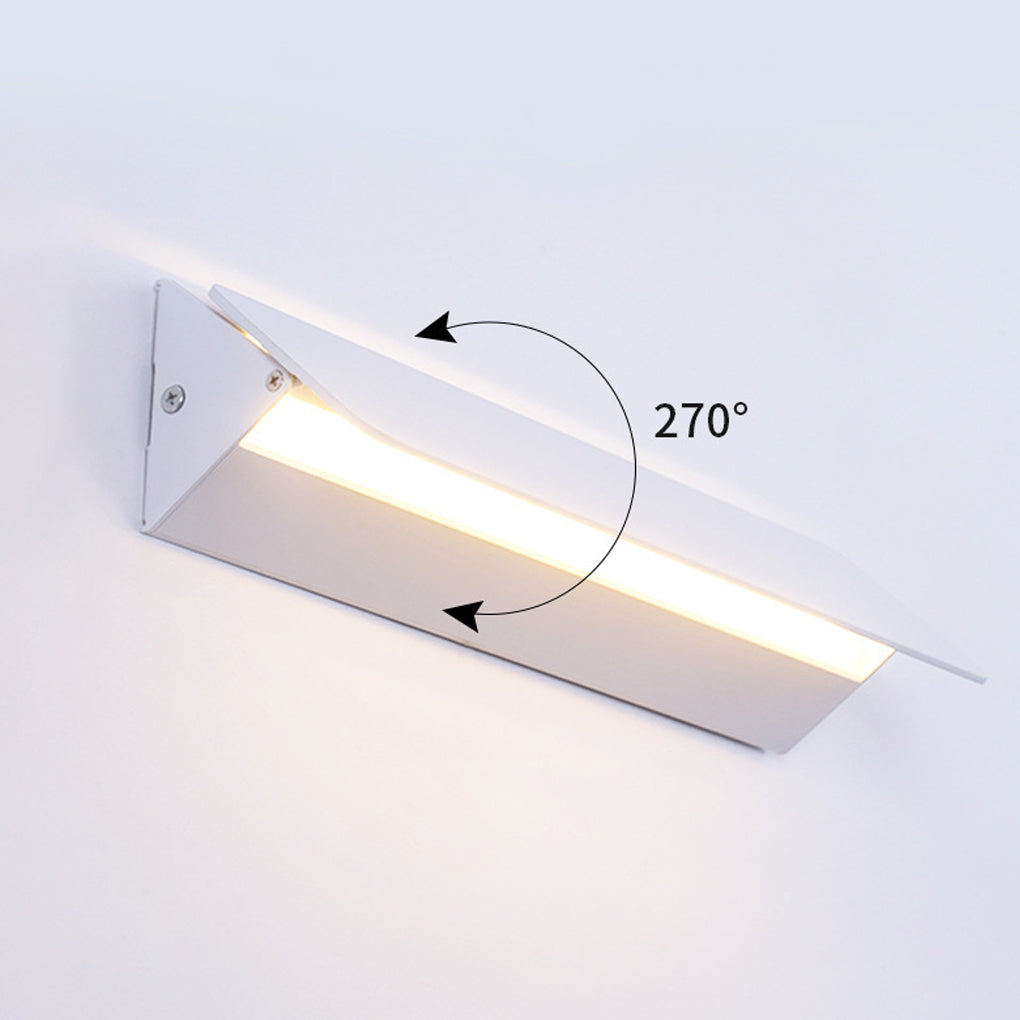 Minimalist White LED Strip Wall Lamp with 270 Degree Adjustable Rotation for Modern Interior