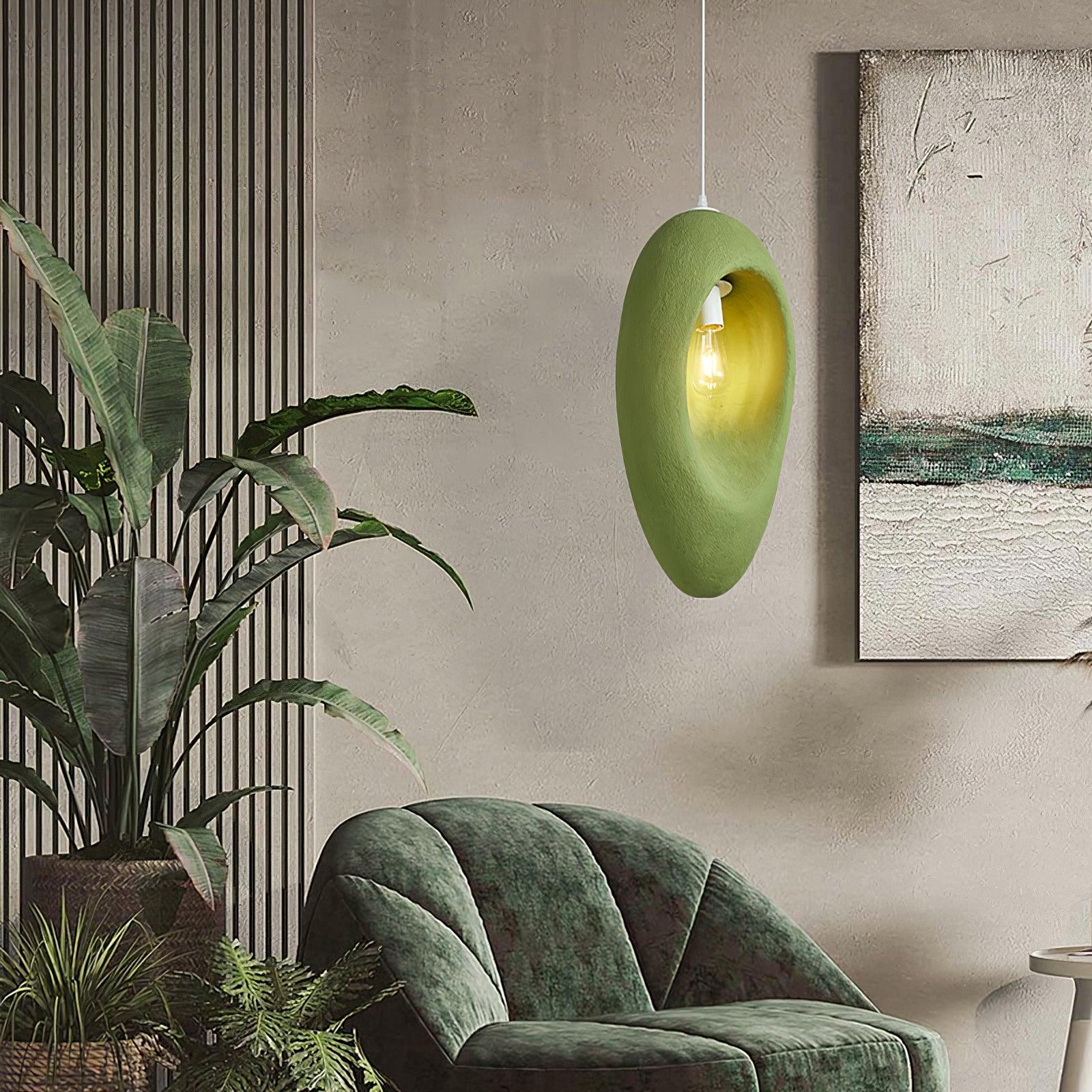 Mizuko Green Teardrop Hanging Lamp Modern Polystyrene Decorative Pendant Light