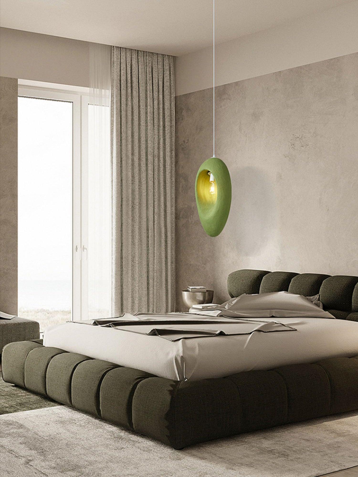 Mizuko Green Teardrop Hanging Lamp Modern Polystyrene Decorative Pendant Light