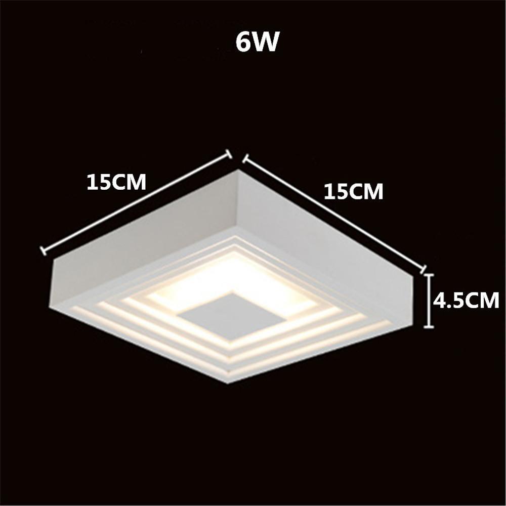 Modern 6 Inch Round Geometric LED Flush Mount Ceiling Light with Aluminum Finish